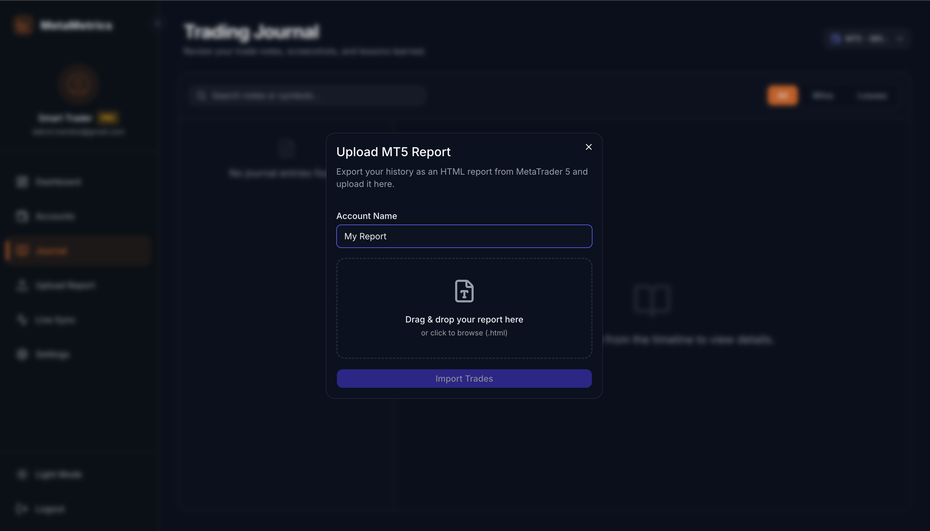 Upload MT5/MT4 Report